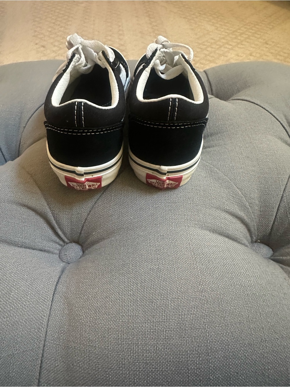 Vans Kids Black and White Low-Top Canvas Sneakers
